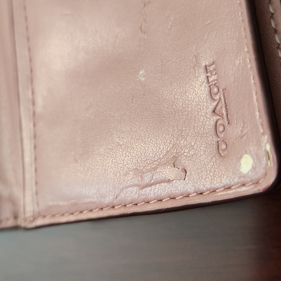 Coach Pink Floral Embossed Women's Wallet - Picture 7 of 11